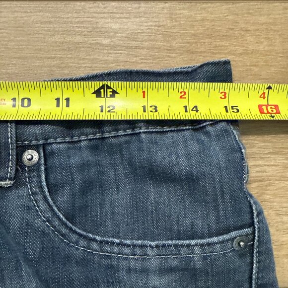 Levis 511 Slim Straight Leg Jeans Womens 16 Blue Dark Wash Mid Rise Zip 28 X 28 - Picture 12 of 14